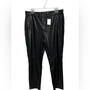 Women's C EST. 1946 Pull-On Black Faux Leather Cropped
Pants - Size: L - NWT